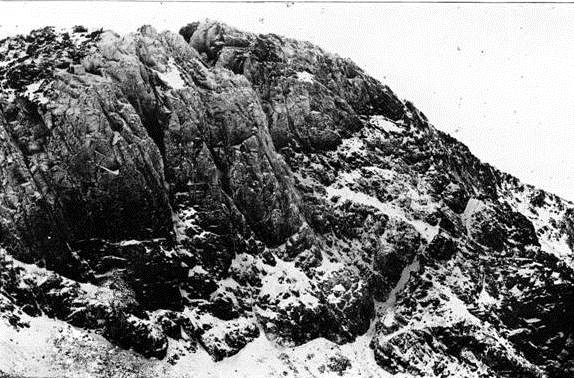 North Face of Scafell from Pulpit Rock by A Holmes. (c) Yorkshire Ramblers' Club