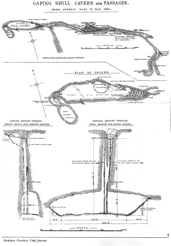 Gaping Ghyll Plan. (c) Yorkshire Ramblers' Club