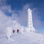 Rime-iced pylon on Columby de Gex summit