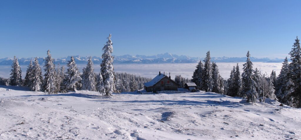 Mont Blanc and the Alps over the Caban de Cunay