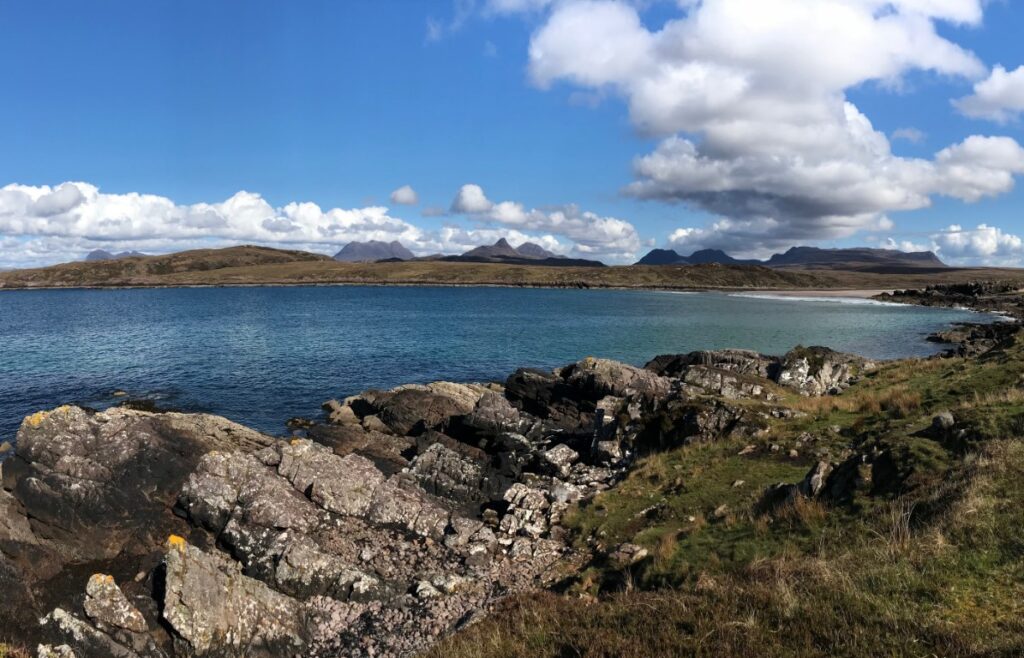 Sutherland peaks arrayed from Achnahaird Bay