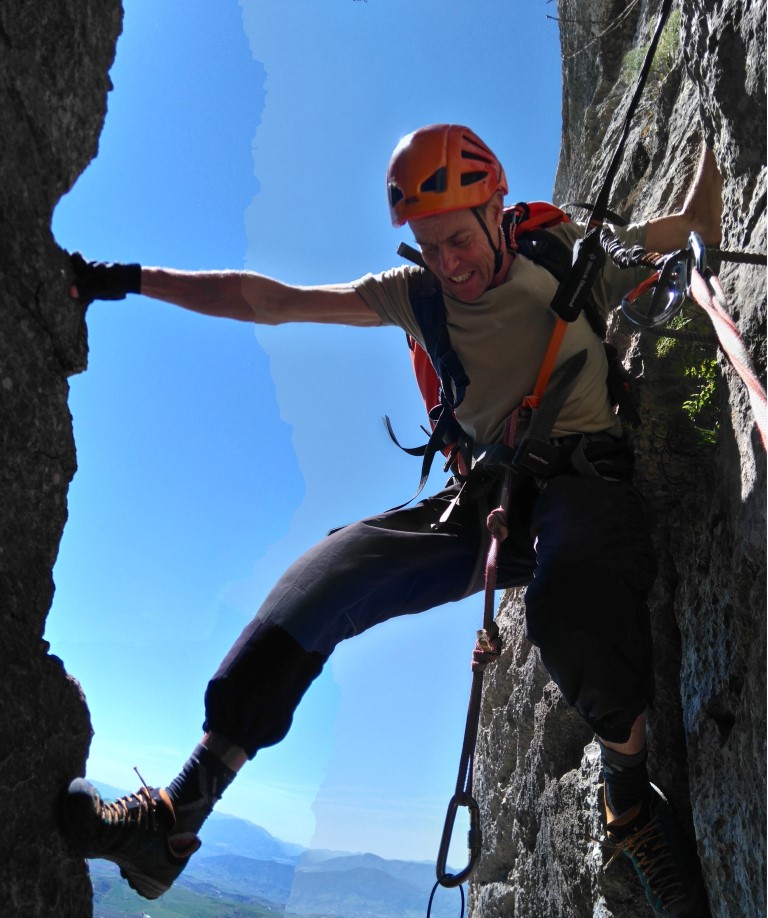 Ged bridging on the Torcal Via Ferrata