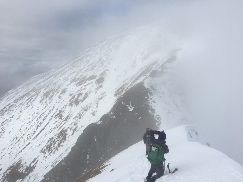 Anca Pordea and David Pervan on the Mamores ridge