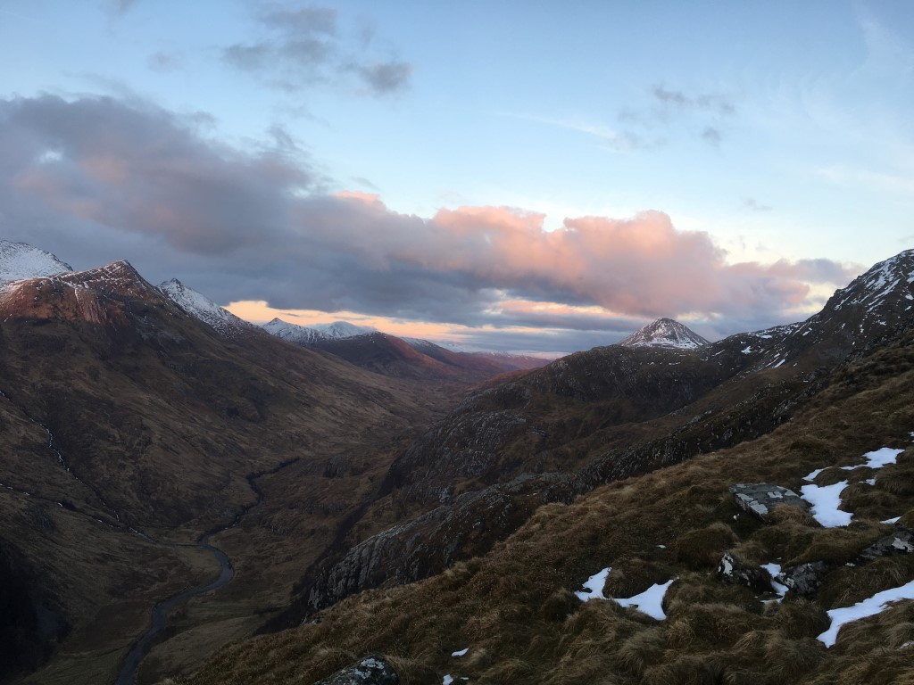 L to R: Sgurr a Bhuic, Sgurr Choinnich Beag, Stob Ban, Stob Coire Easain, Meall a Bhuirich and Binnein Beag